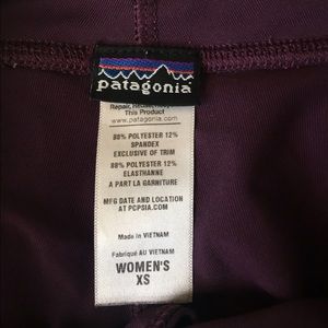 Purple and pink Patagonia spandex shorts