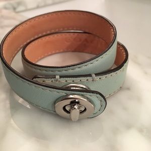 Coach leather double wrap turnlock