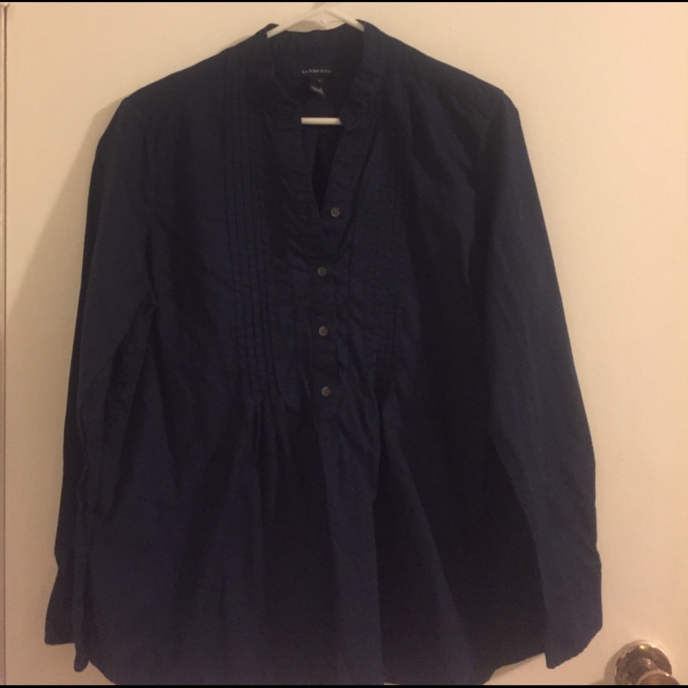 Blue size large petite Lands End top