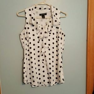 XS White House Black Market women's polka dot top