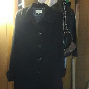 Merona black button coat