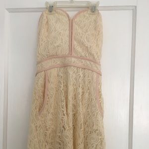 White and pink strapless urban outfitters dress