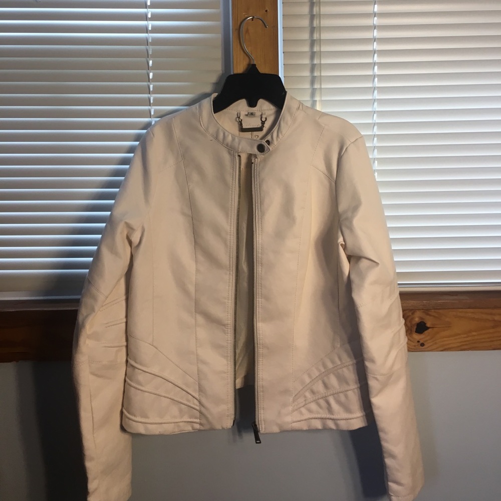 White leather jacket!