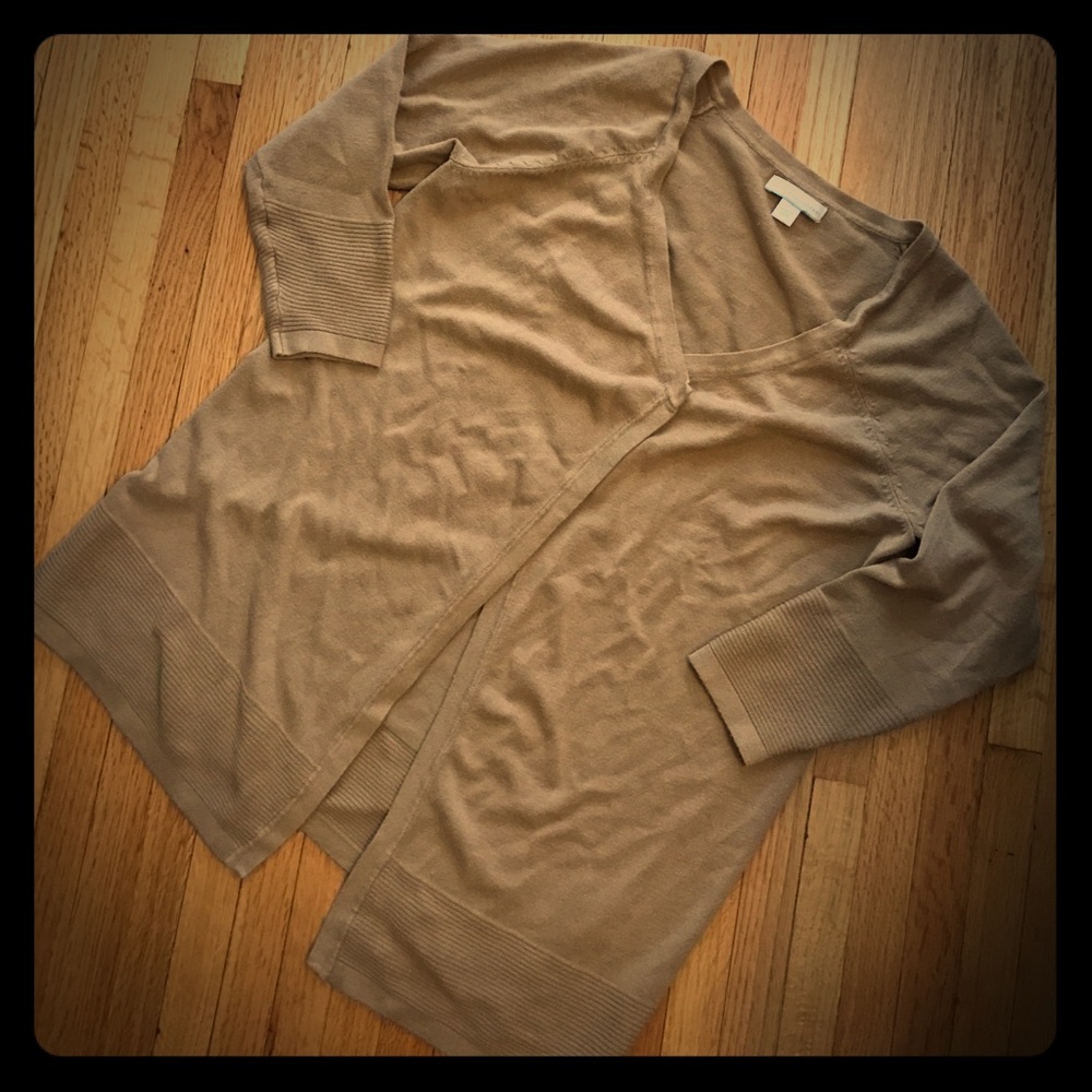 Camel Open Front cardigan