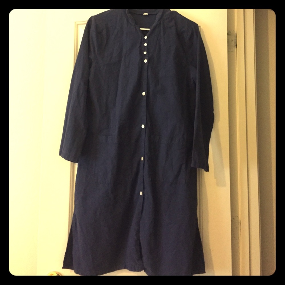 Knee-length Navy Blue Dress