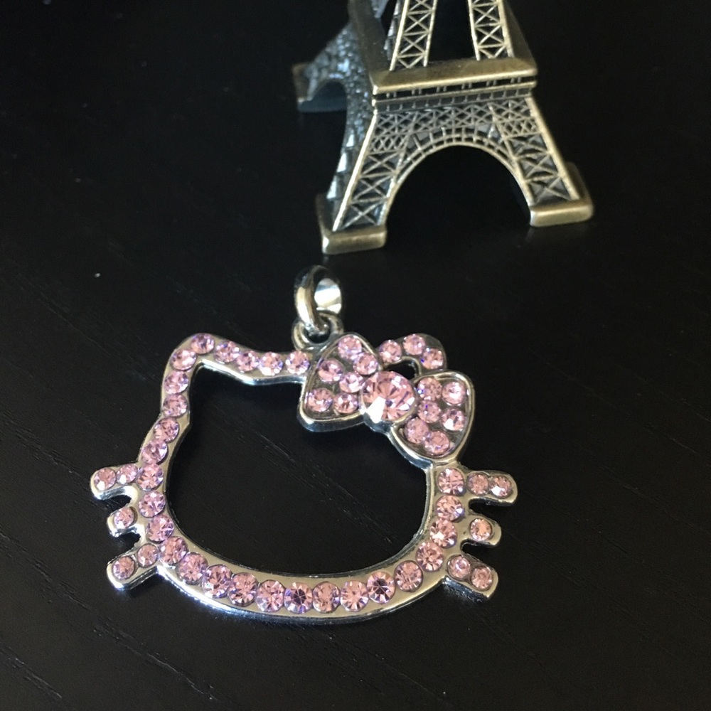Hello Kitty Rhinestone pendant for necklace pink