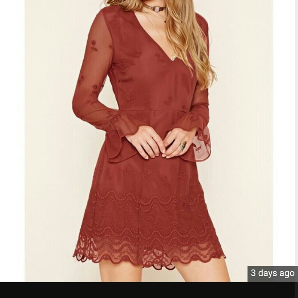 Forever 21 Rust Floral Dress