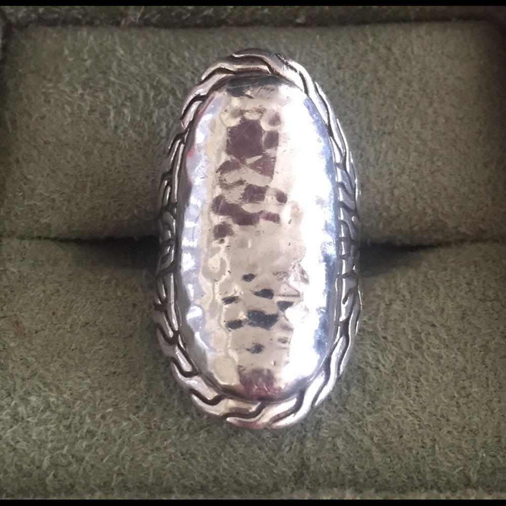 John Hardy Hammered S/Silver Palu Saddle Ring