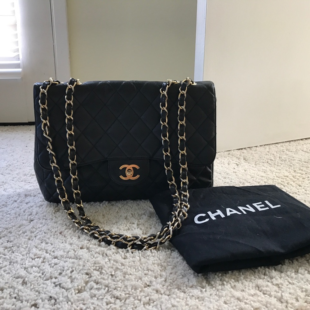 Chanel Caviar Quilted Jumbo Single Flap Bag
