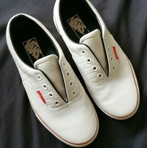 White leather Vans
