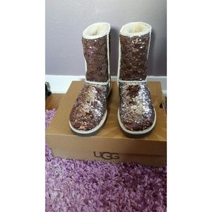 UGG Australia classic short brown sparkle boot