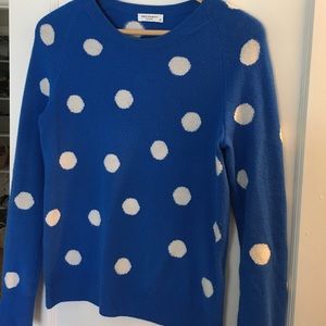 Equipment blue cashmere polkadot sweater