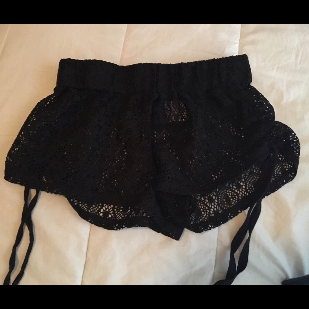 Xhilaration Black Crotchet Cover Up Shorts