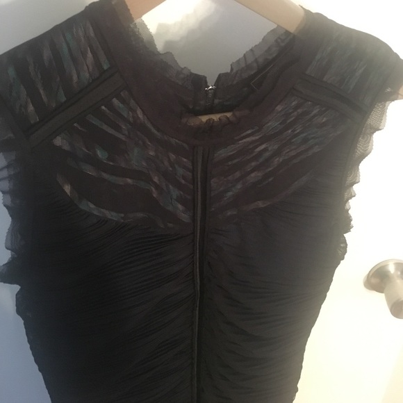 BCBG Maxazria Blue Dress with Black Mesh - Picture 4 of 6