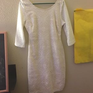 White textured dress