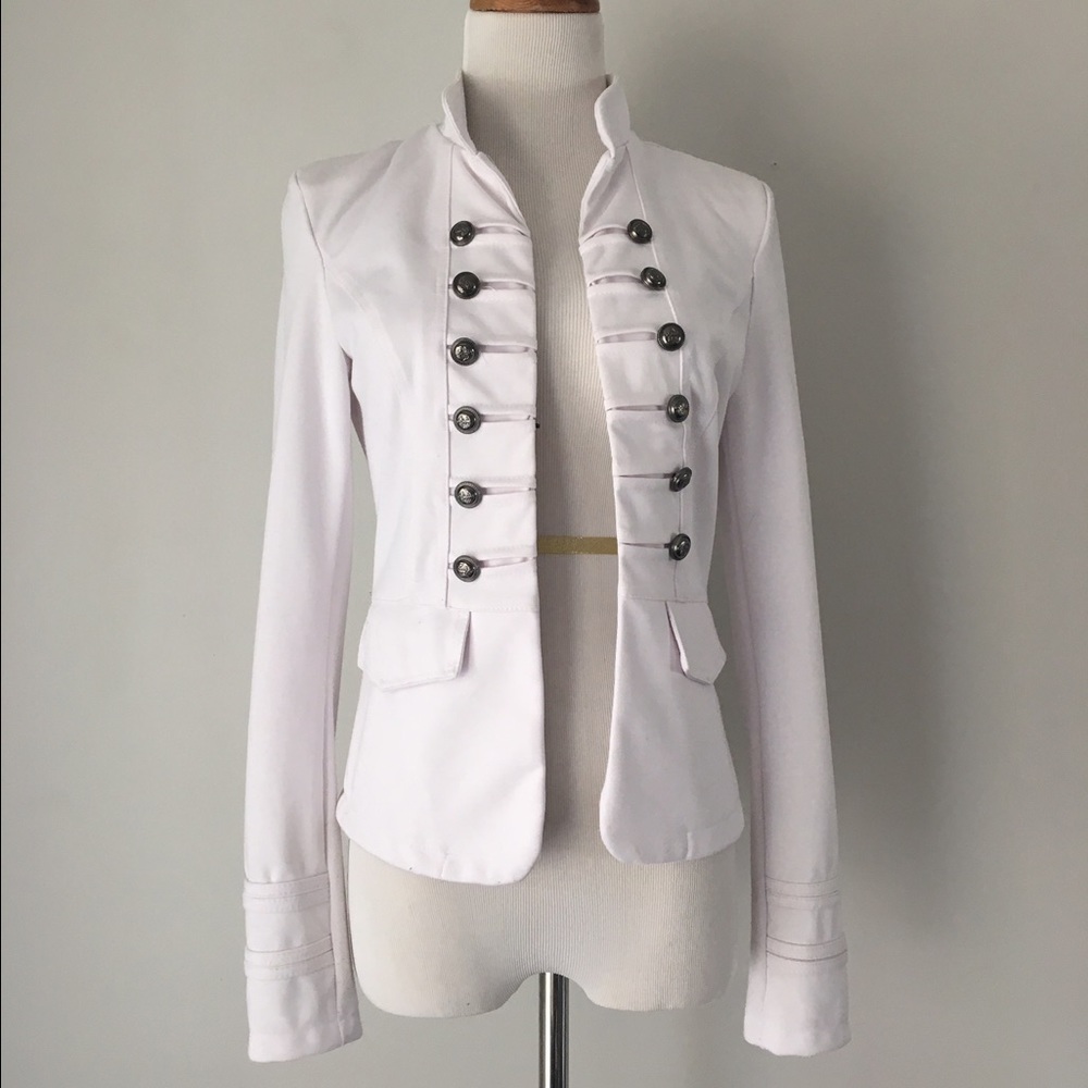 White Military-Style Jacket