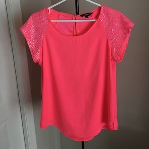 Hot Pink Blouse with sequins