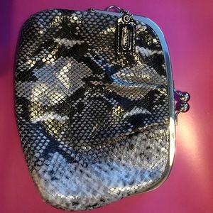 Snakeskin clutch perfect condition.
