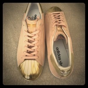 Adidas blush and gold sneakers - new