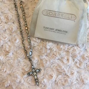 White Bridal Sorrelli Cross Necklace