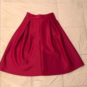 Burgundy Full A-Line Skirt