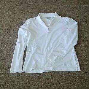 White long sleeve golf shirt
