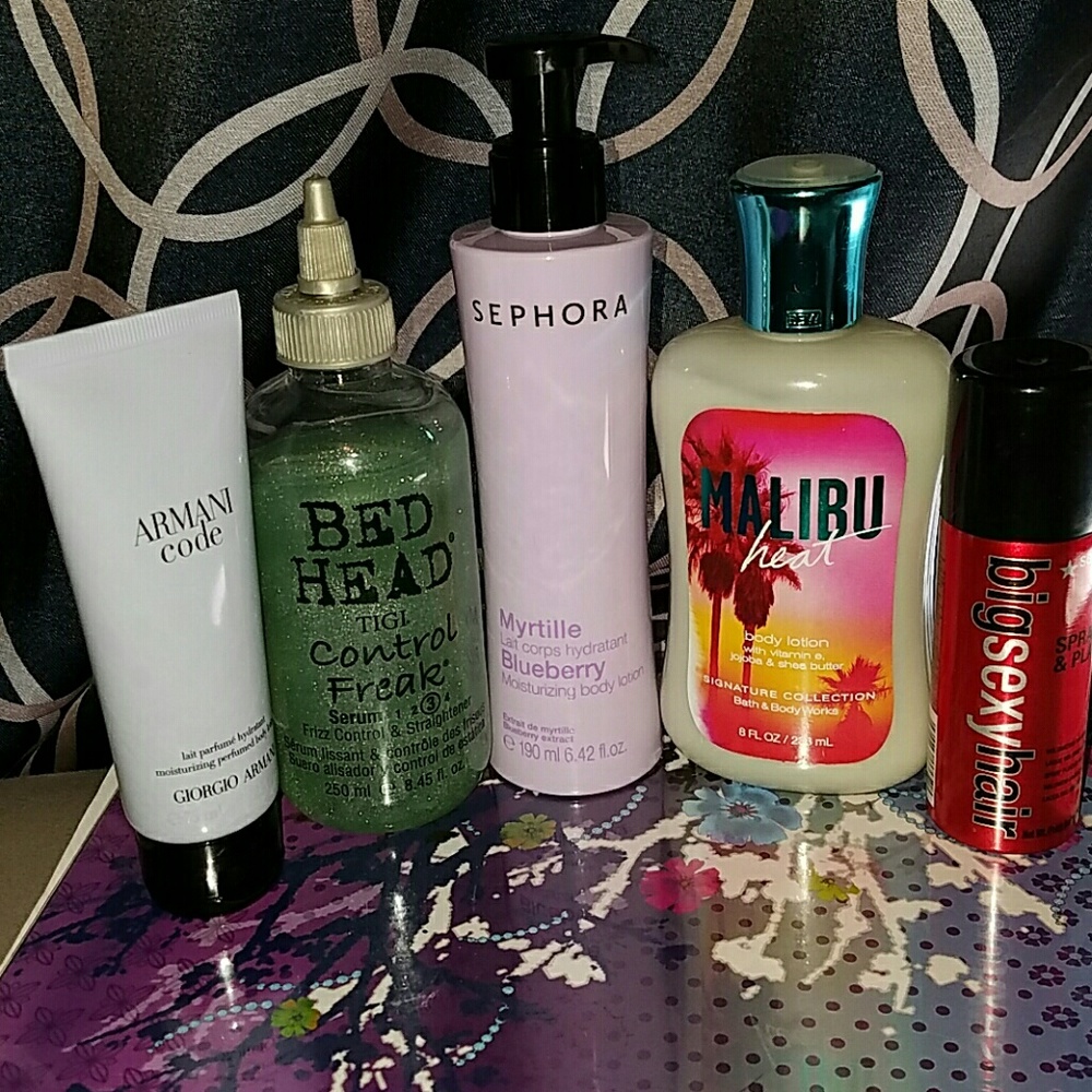 Lot of lotions and hair care