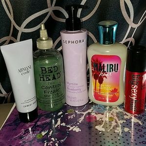 Lot of lotions and hair care