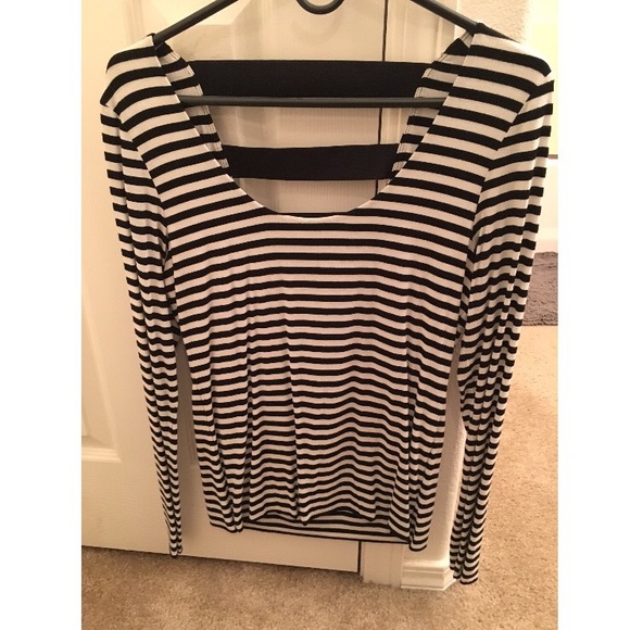 Vince Camuto long sleeve striped shirt sz M - Picture 1 of 4