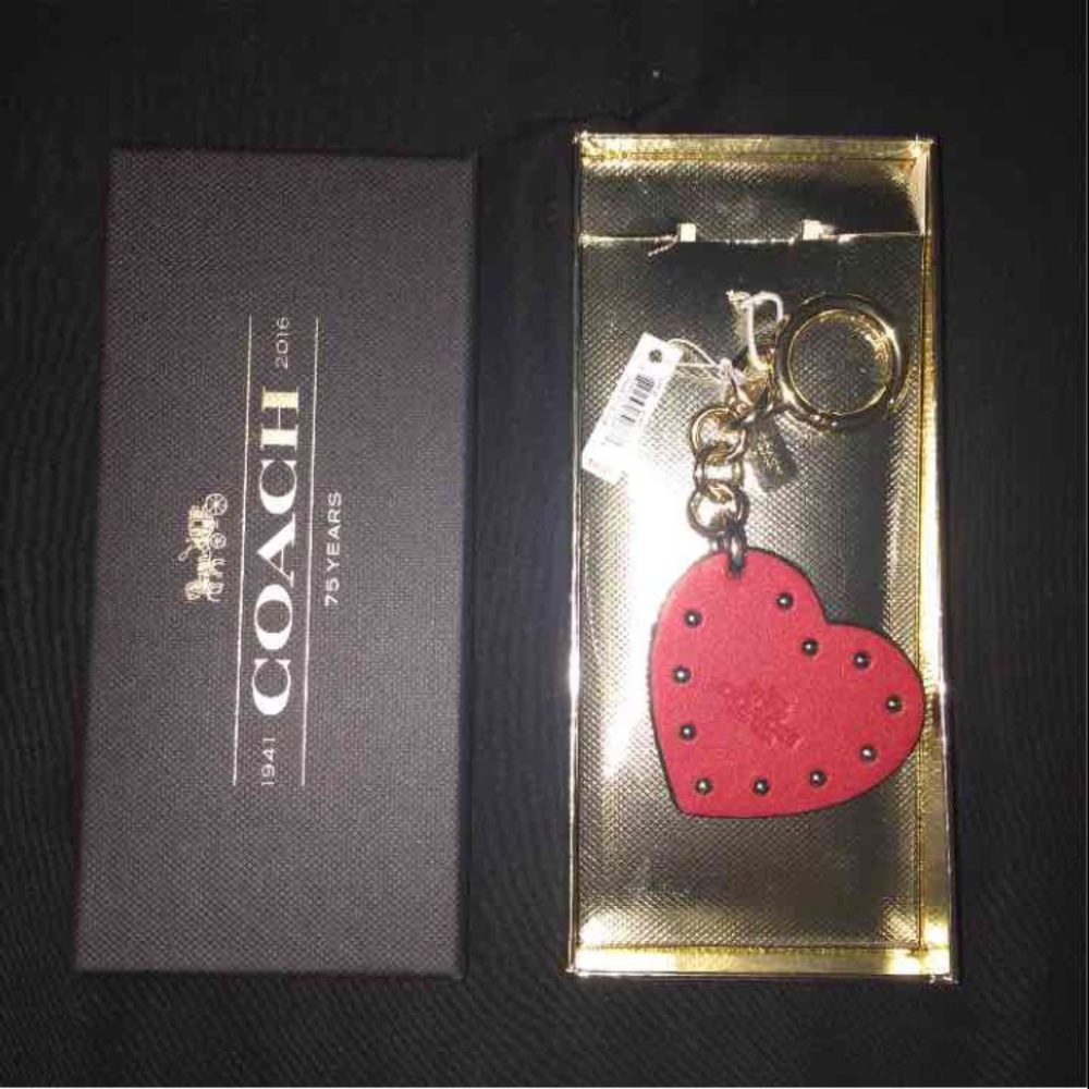 Red Heart-shaped Coach keychain