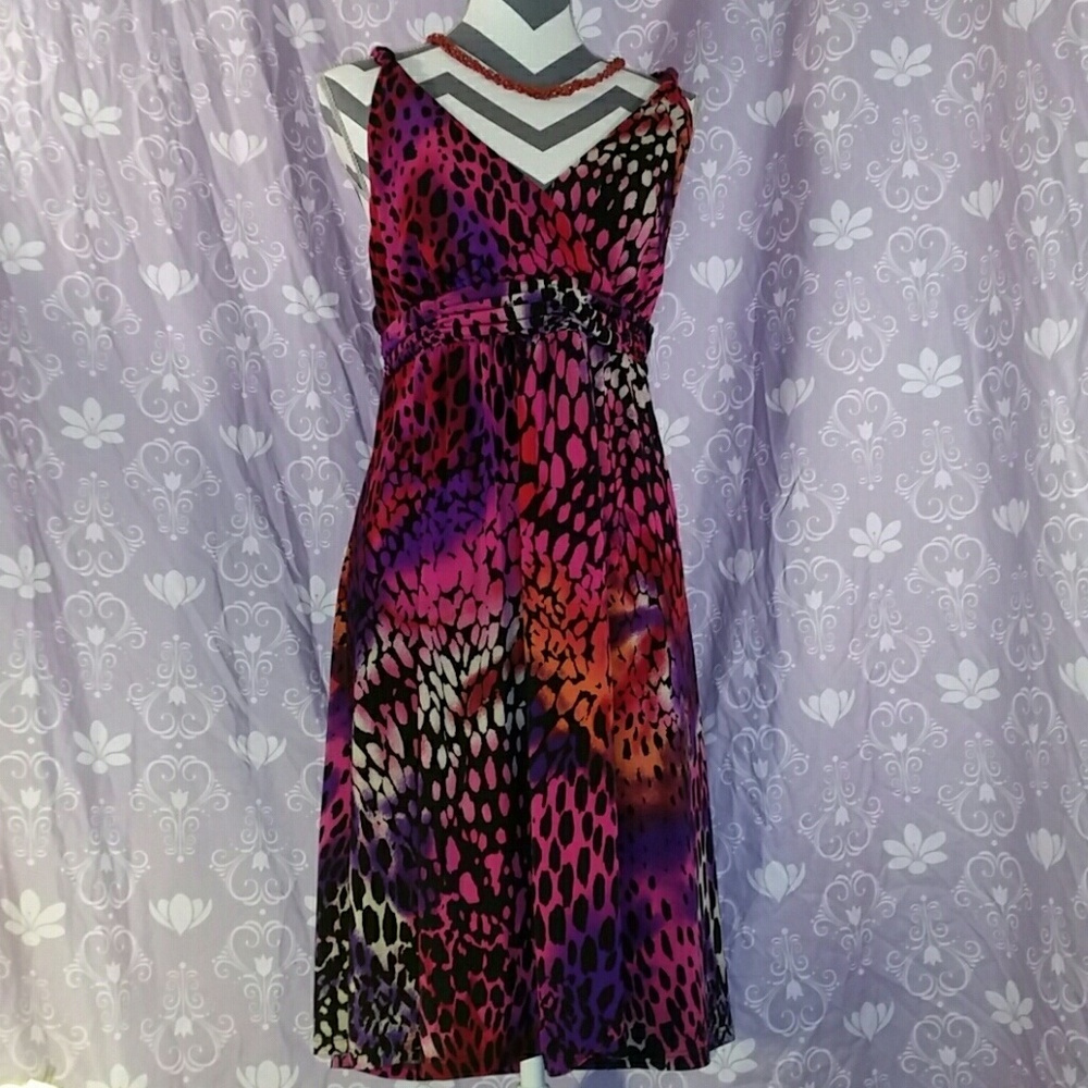 ANIMAL PRINT DRESS FROM FASHION BUG EUC