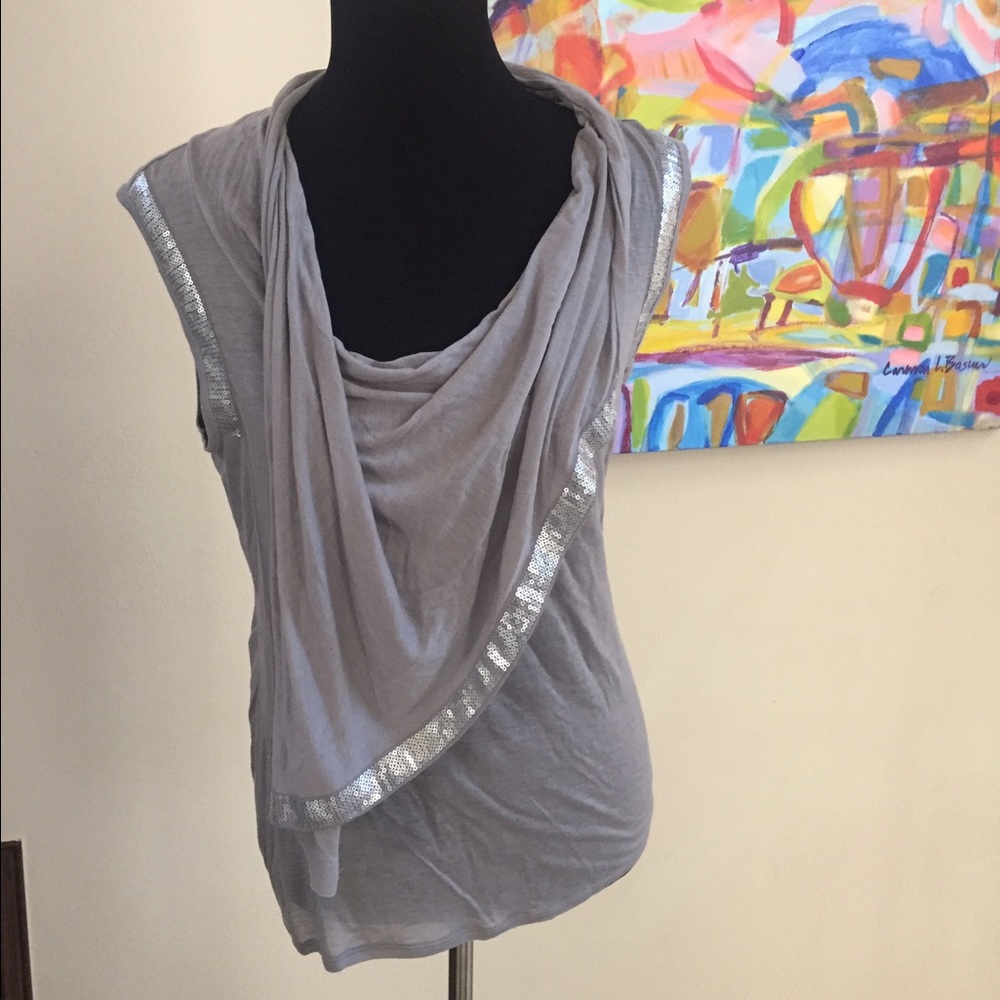 Silver sequined top