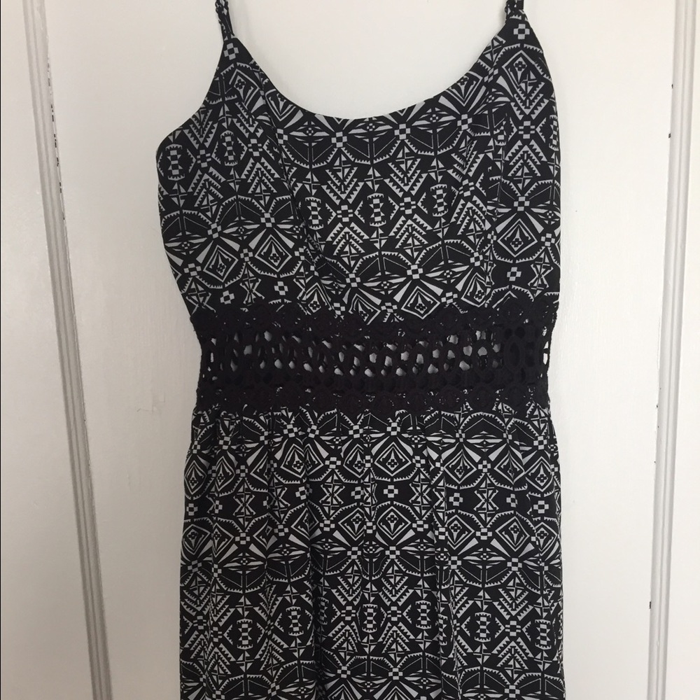Black and white lace dress