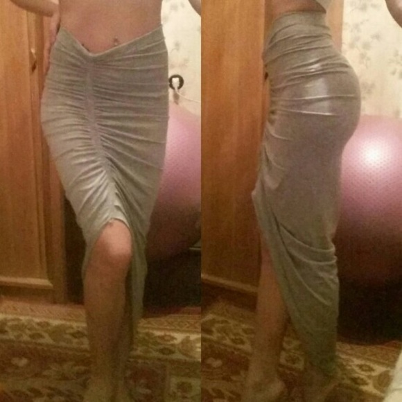 grey asymmetrical skirt last 1 - Picture 5 of 5