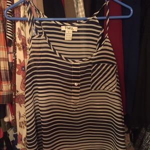 Blue and white striped tank top