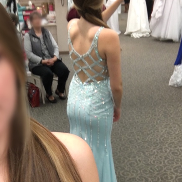 Cecily Brown Light Blue Prom Dress - Picture 2 of 7