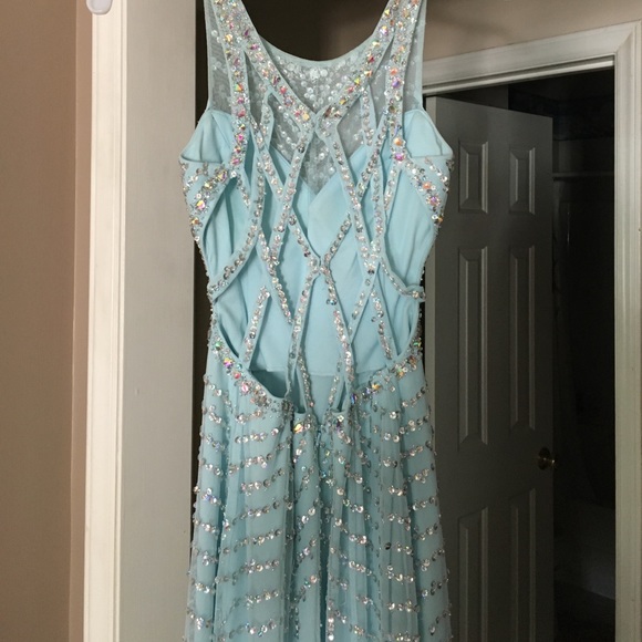 Cecily Brown Light Blue Prom Dress - Picture 4 of 7