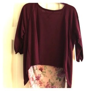 Cute shirt with floral peekaboo area in back