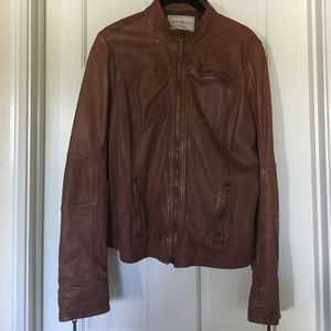 Lucky Brand leather bomber jacket.