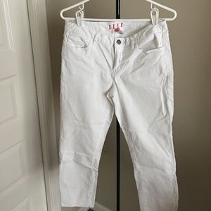 white denim capris