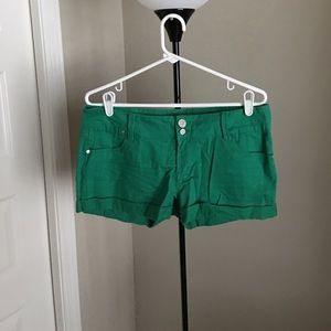 green short shorts