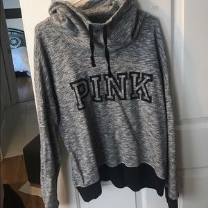 Size Large Marled Cowl Neck Hoodie