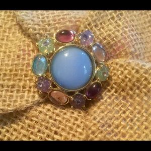 Estate Buy Vintage Pin With Precious Stones