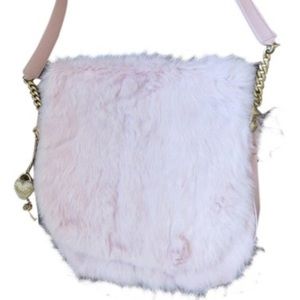 Juicy pink fur messengers bag