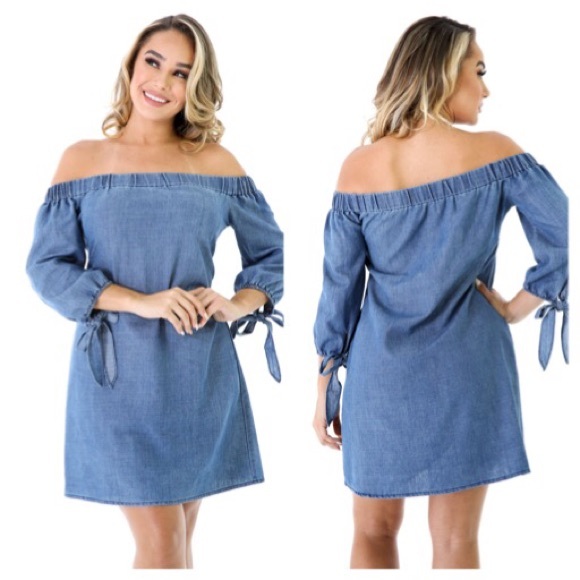 LiveLifePosh Dresses & Skirts - Off shoulders denim mini dress