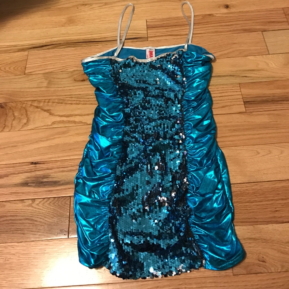 Turquoise Sequence Mini Dress