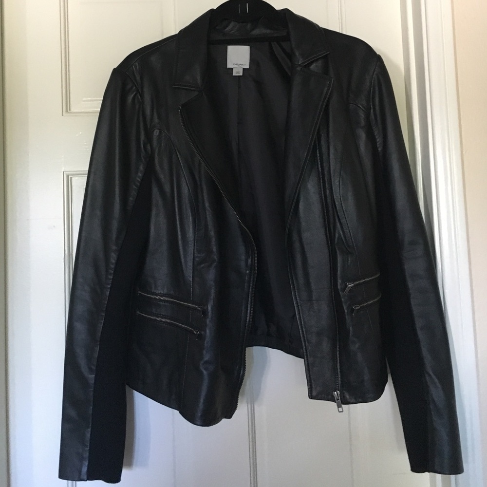Halogen black leather jacket
