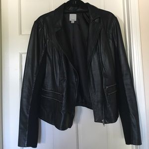 Halogen black leather jacket