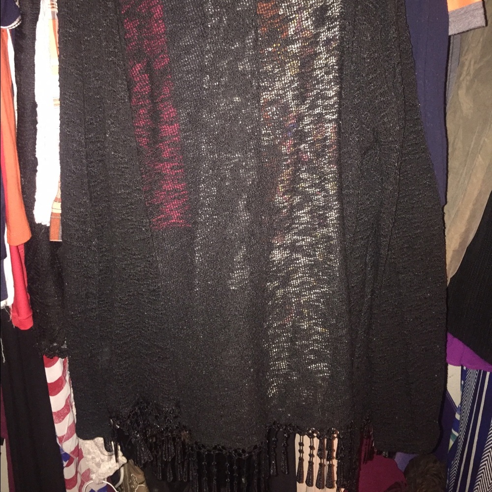 Black fringe cardigan