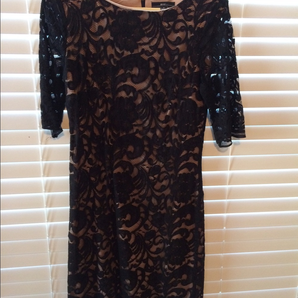 Nude/black laces dress